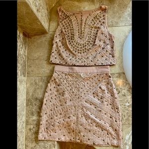 Bebe Set Rose Gold with sequin & bead details